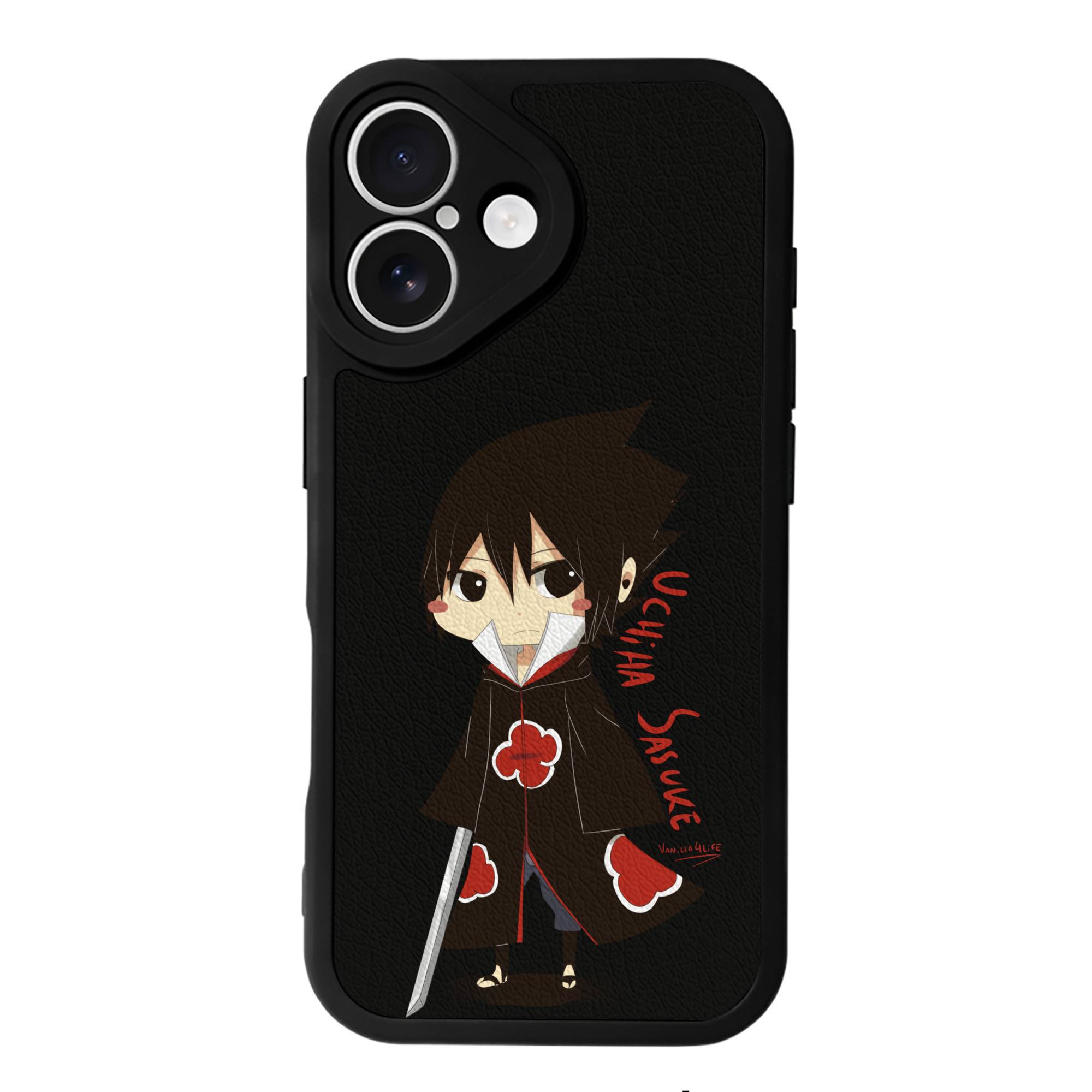 （画像用） NARUTO -ナルト- うちは サスケ Uchiha Sasuke 【iPhone 16シリーズ対応】シリコンスマホケース（レザー調） 材質：シリコン